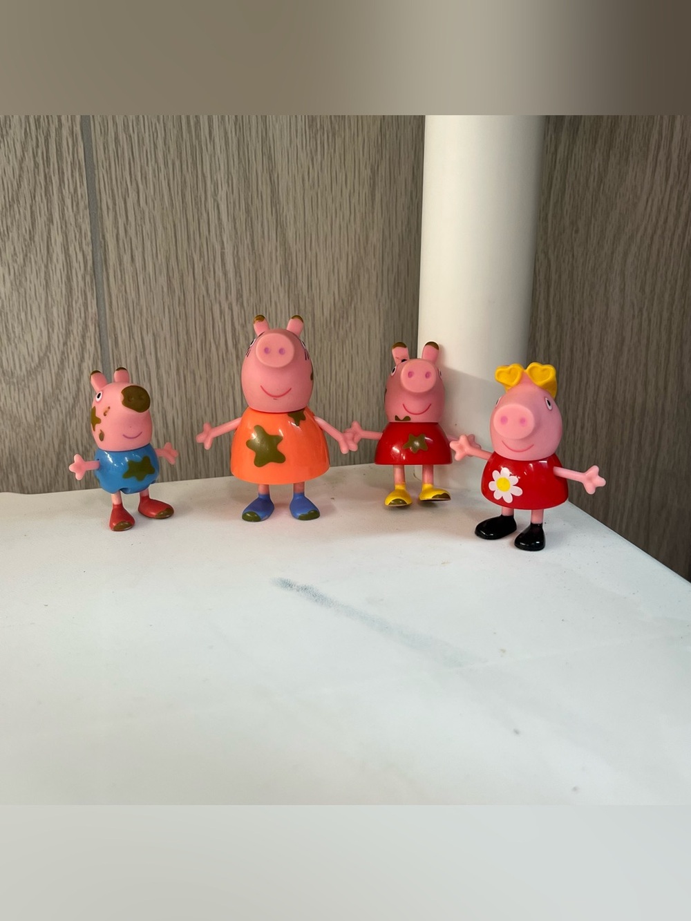 4 Peppa Pig Figures 2003 Muddy Mummy Brother Sister Lot
